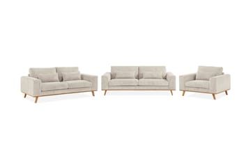 Copenhagen Sofagruppe 3-seter + 2-seter Sofa + Lenestol i Manchester - Beige - Møbler - Sofaer - Sofagrupper