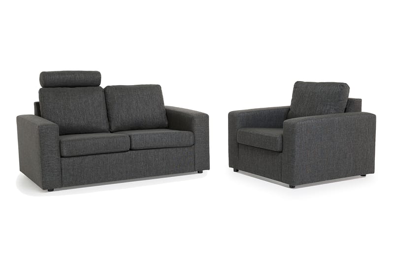 Crazy Sofagruppe 2-seters Sofa + Lenestol i Stoff - Antrasitt - Møbler - Sofaer - Sofagrupper