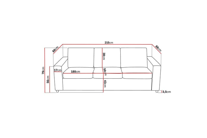 Crazy Sofagruppe 3-seters Sofa + Lenestol i Stoff - Antrasitt - Møbler - Sofaer - Sofagrupper