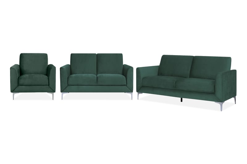 Fenees Sofagruppe 2-seter + 3-seter + lenestol - Grønn - Møbler - Sofaer - Sofagrupper
