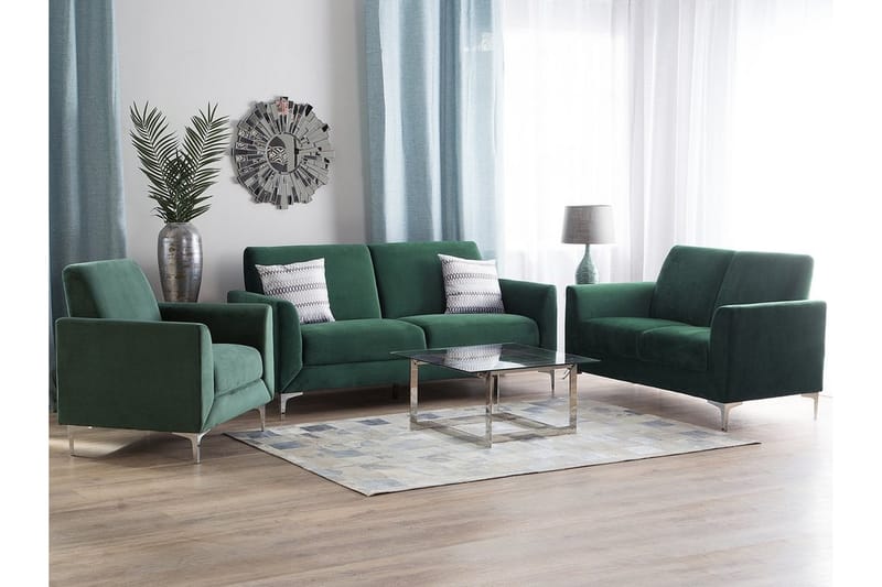 Fenees Sofagruppe 2-seter + 3-seter + lenestol - Grønn - Møbler - Sofaer - Sofagrupper