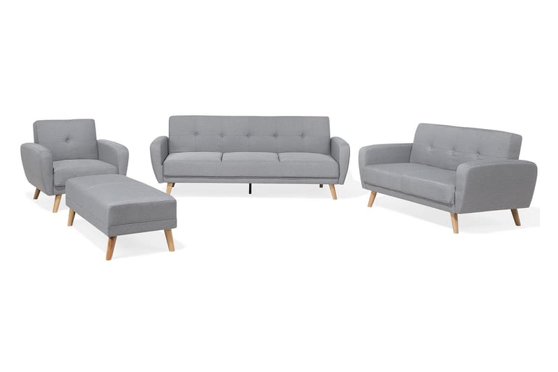 Florli Sofagruppe 2 -seters+2-seters - Grå - Møbler - Sofaer - Sofagrupper