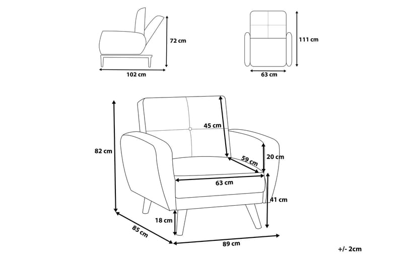 Florli Sofagruppe 2 -seters+2-seters - Grå - Møbler - Sofaer - Sofagrupper