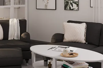 Howard Classic Sofagruppe 2-seters Sofa + Lenestol + Fotskammel i Stoff - Mørk grå - Møbler - Sofaer - Sofagrupper - Howard sofagruppe