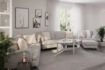 Howard Classic Sofagruppe 3-seters + 2-seters Sofa + Lenestol i Stoff - Grå - Møbler - Sofaer - Sofagrupper - Howard sofagruppe