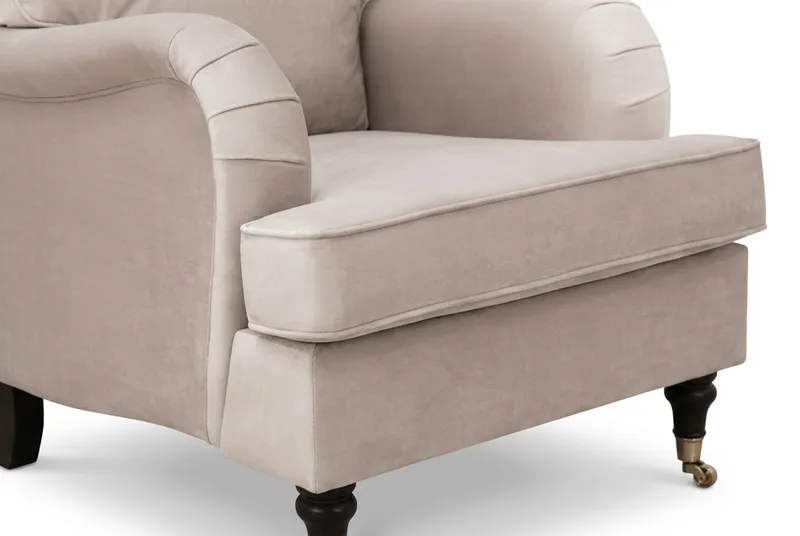 Howard Classic sofagruppe 3-seters sofa og lenestol i fløyel - Beige - Møbler - Sofaer - Sofagrupper - Howard sofagruppe