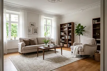 Howard Classic sofagruppe 3-seters sofa og lenestol i fløyel - Beige - Møbler - Sofaer - Sofagrupper - Howard sofagruppe