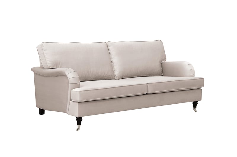Howard Classic sofagruppe 3-seters sofa og lenestol samt fotskammel i fløyel - Beige - Møbler - Sofaer - Sofagrupper - Howard sofagruppe
