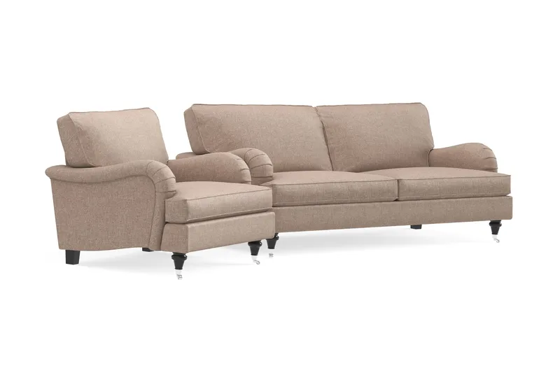 Howard Classic sofagruppe med 3-seters sofa + lenestol i stoff - Mørk beige - Møbler - Sofaer - Sofagrupper - Howard sofagruppe