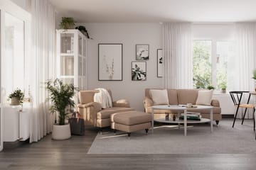 Howard Classic sofagruppe med 3-seters sofa + lenestol i stoff - Mørk beige - Møbler - Sofaer - Sofagrupper - Howard sofagruppe