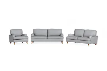 Howard Lyx Sofagruppe 3-seters + 2-seters Sofa + Lenestol i Stoff - Lys grå - Møbler - Sofaer - Sofagrupper - Sofagruppe 3 2 1