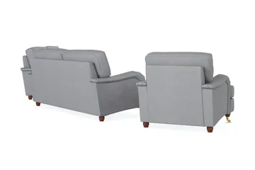 Howard Lyx Sofagruppe 3-seters + 2-seters Sofa + Lenestol i Stoff - Lys grå - Møbler - Sofaer - Sofagrupper - Sofagruppe 3 2 1
