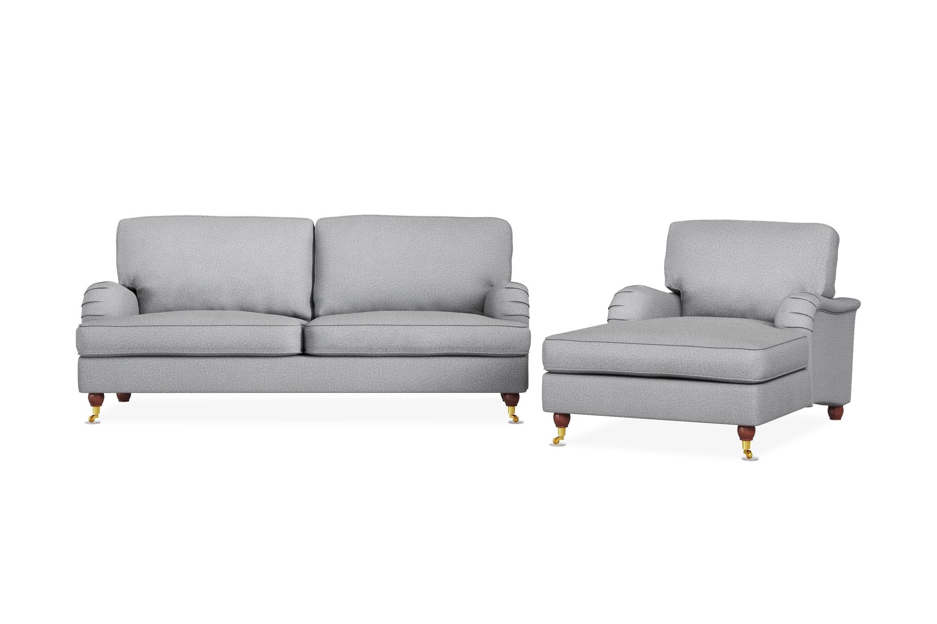 Howard Lyx Sofagruppe 3-seters Sofa + Divanstol i Stoff - Lys grå