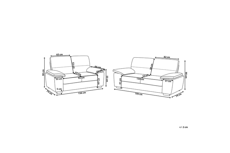 Adlyn Sofagruppe 2-seter + 3-seter Kunstlær - Beige - Møbler - Sofaer - Sofagrupper - Howard sofagruppe