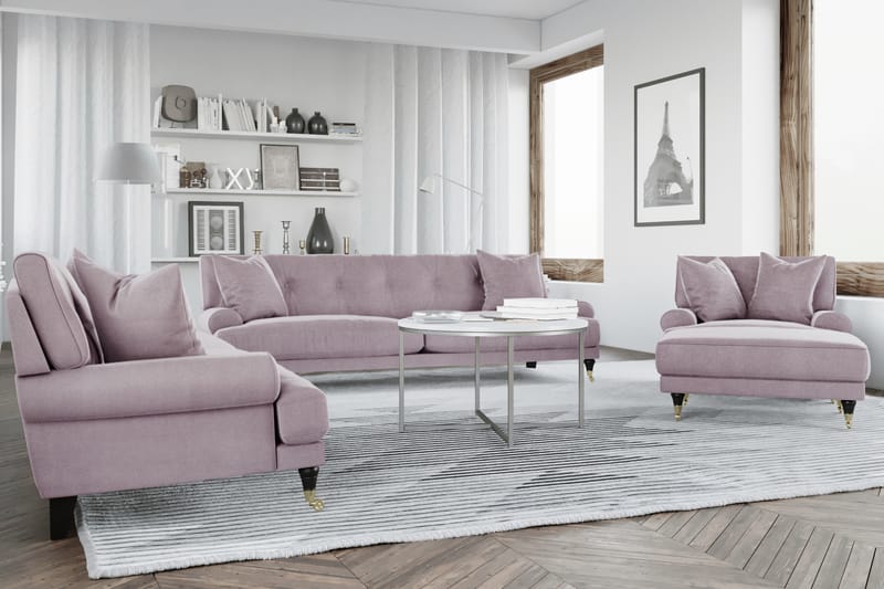 Andrew 3-seters Fløyelssofa - Lilla - Møbler - Sofaer - Sofagrupper - Howard sofagruppe