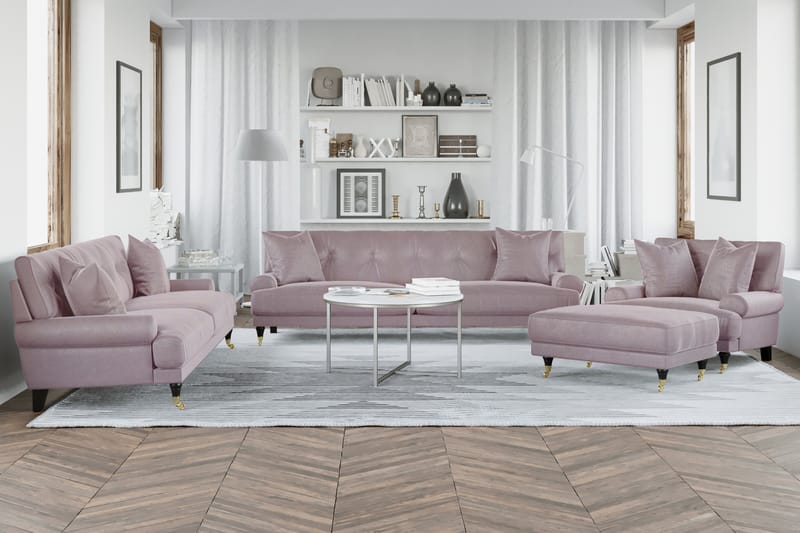 Andrew 3-seters Fløyelssofa - Lilla - Møbler - Sofaer - Sofagrupper - Howard sofagruppe