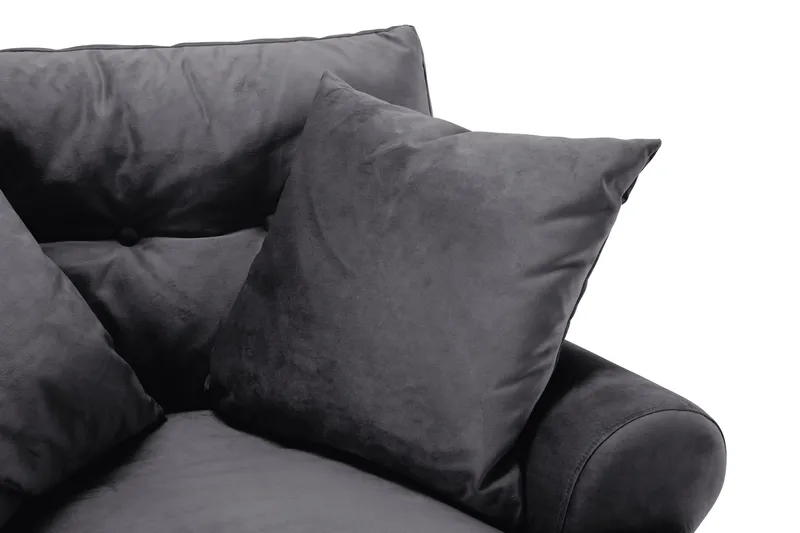 Andrew 3-seters Fløyelssofa - Mørk grå - Møbler - Sofaer - Sofagrupper - Howard sofagruppe