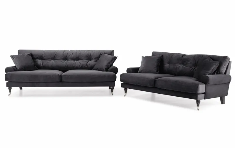 Andrew 3-seters Fløyelssofa - Mørk grå - Møbler - Sofaer - Sofagrupper - Howard sofagruppe