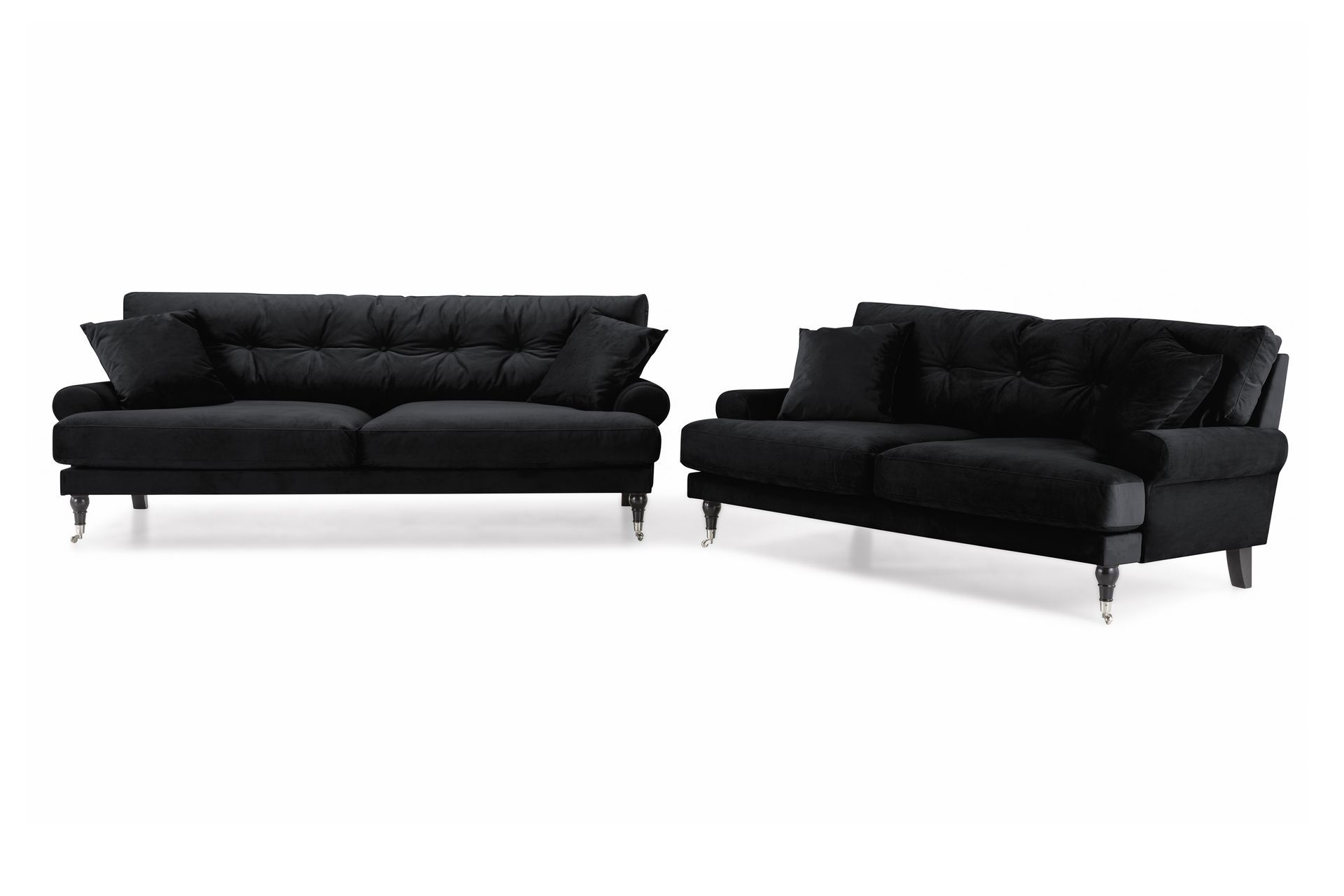 Andrew 3-seters Fløyelssofa - Svart - Møbler - Sofaer - Sofagrupper - Howard sofagruppe