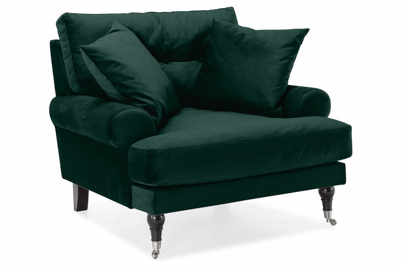 Andrew Sofagruppe 2-seter Sofa + Lenestol + Fotskammel i Fløyel - Grønn - Møbler - Sofaer - Sofagrupper - Howard sofagruppe