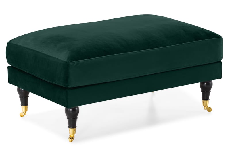Andrew Sofagruppe 2-seter Sofa + Lenestol + Fotskammel i Fløyel - Grønn - Møbler - Sofaer - Sofagrupper - Howard sofagruppe