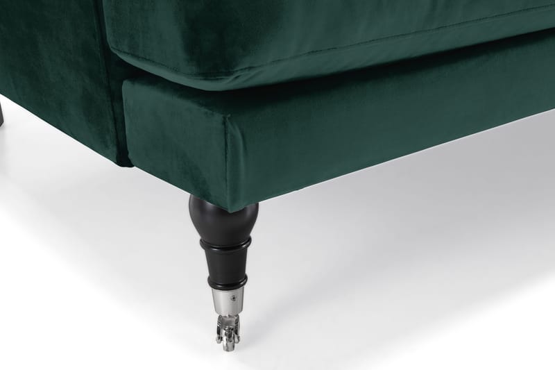 Andrew Sofagruppe 2-seter Sofa + Lenestol + Fotskammel i Fløyel - Grønn - Møbler - Sofaer - Sofagrupper - Howard sofagruppe