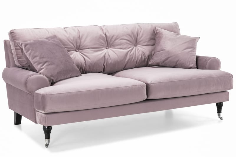 Andrew Sofagruppe 2-seter Sofa + Lenestol + Fotskammel i Fløyel - Lilla - Møbler - Sofaer - Sofagrupper - Howard sofagruppe