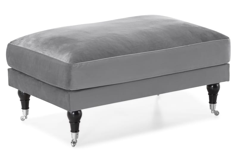 Andrew Sofagruppe 2-seter Sofa + Lenestol + Fotskammel i Fløyel - Lys grå - Møbler - Sofaer - Sofagrupper - Howard sofagruppe