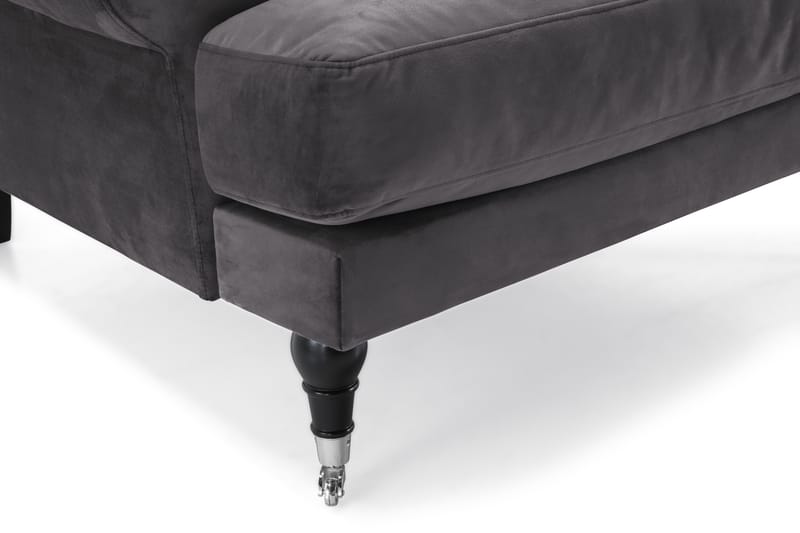 Andrew Sofagruppe 2-seter Sofa + Lenestol + Fotskammel i Fløyel - Mørk grå - Møbler - Sofaer - Sofagrupper - Howard sofagruppe