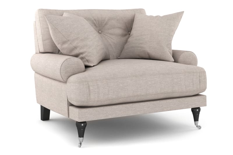 Andrew Sofagruppe 2-seter Sofa + Lenestol + Fotskammel i Stoff - Beige - Møbler - Sofaer - Sofagrupper - Howard sofagruppe