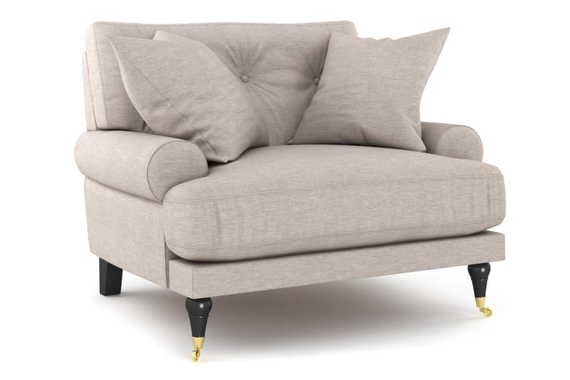 Andrew Sofagruppe 2-seter Sofa + Lenestol + Fotskammel i Stoff - Beige - Møbler - Sofaer - Sofagrupper - Howard sofagruppe