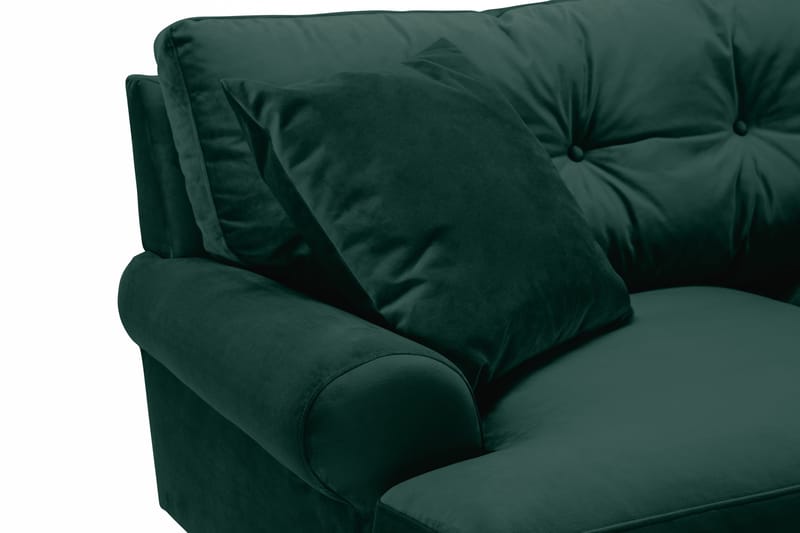 Andrew Sofagruppe 3-seter + 2-seter Sofa + Lenestol + Fotskammel i Fløyel - Grønn - Møbler - Sofaer - Sofagrupper - Howard sofagruppe