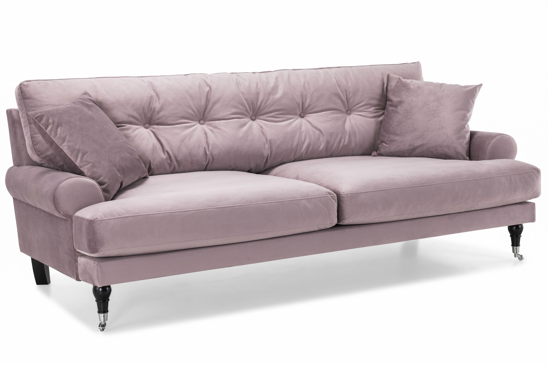 Andrew Sofagruppe 3-seter + 2-seter Sofa + Lenestol + Fotskammel i Fløyel - Lilla - Møbler - Sofaer - Sofagrupper - Howard sofagruppe