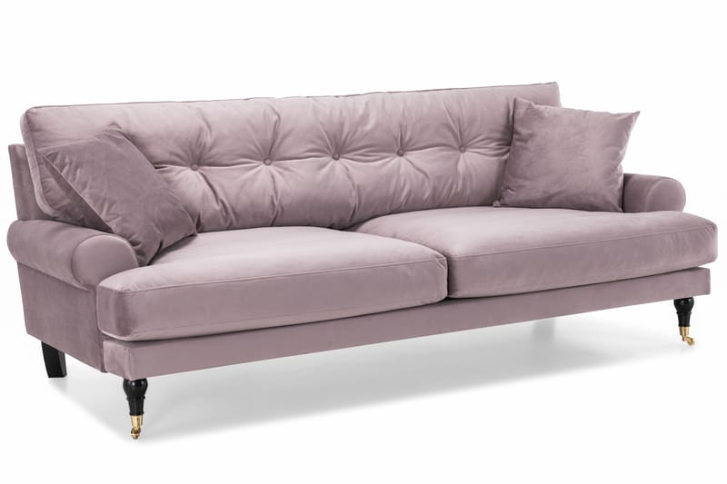 Andrew Sofagruppe 3-seter + 2-seter Sofa + Lenestol + Fotskammel i Fløyel - Lilla - Møbler - Sofaer - Sofagrupper - Howard sofagruppe