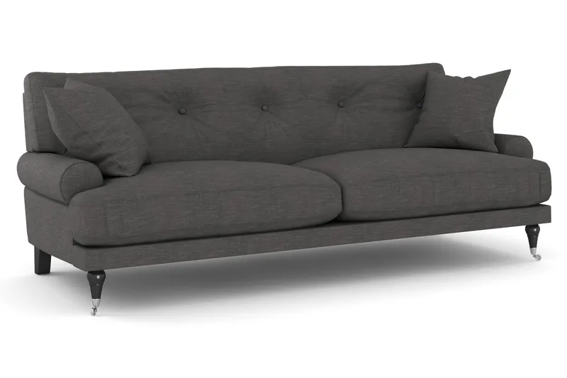 Andrew Sofagruppe 3-seter + 2-seter Sofa + Lenestol + Fotskammel i Stoff - Mørk grå - Møbler - Sofaer - Sofagrupper - Howard sofagruppe