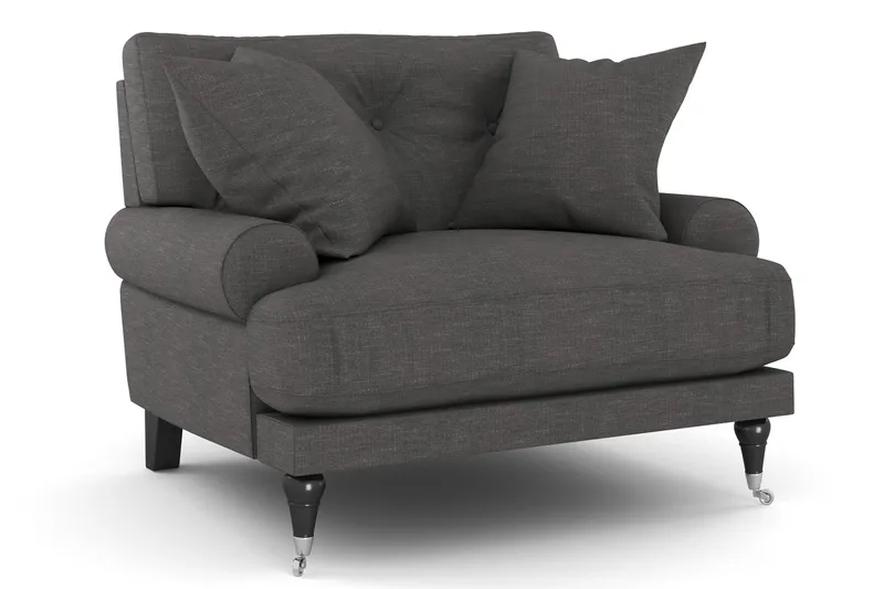 Andrew Sofagruppe 3-seter + 2-seter Sofa + Lenestol + Fotskammel i Stoff - Mørk grå - Møbler - Sofaer - Sofagrupper - Howard sofagruppe