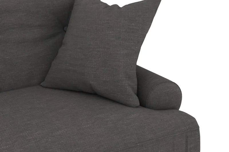 Andrew Sofagruppe 3-seter + 2-seter Sofa + Lenestol + Fotskammel i Fløyel - Mørk grå - Møbler - Sofaer - Sofagrupper - Howard sofagruppe