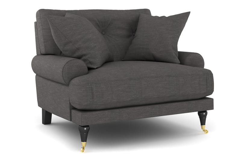 Andrew Sofagruppe 3-seter + 2-seter Sofa + Lenestol + Fotskammel i Fløyel - Mørk grå - Møbler - Sofaer - Sofagrupper - Howard sofagruppe