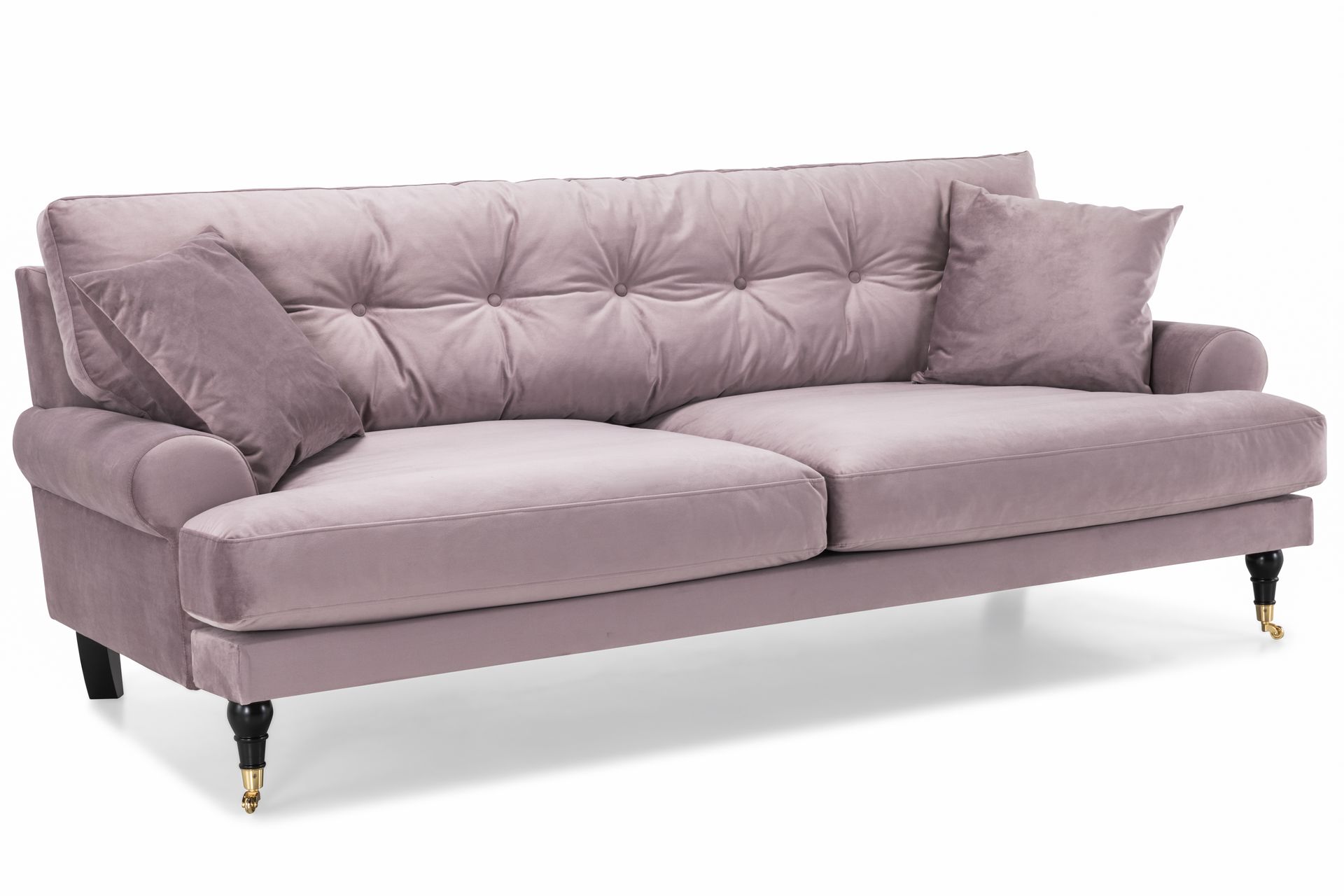 Andrew Sofagruppe 3-seter Sofa + Lenestol + Fotskammel i Fløyel - Lilla - Møbler - Sofaer - Sofagrupper - Howard sofagruppe