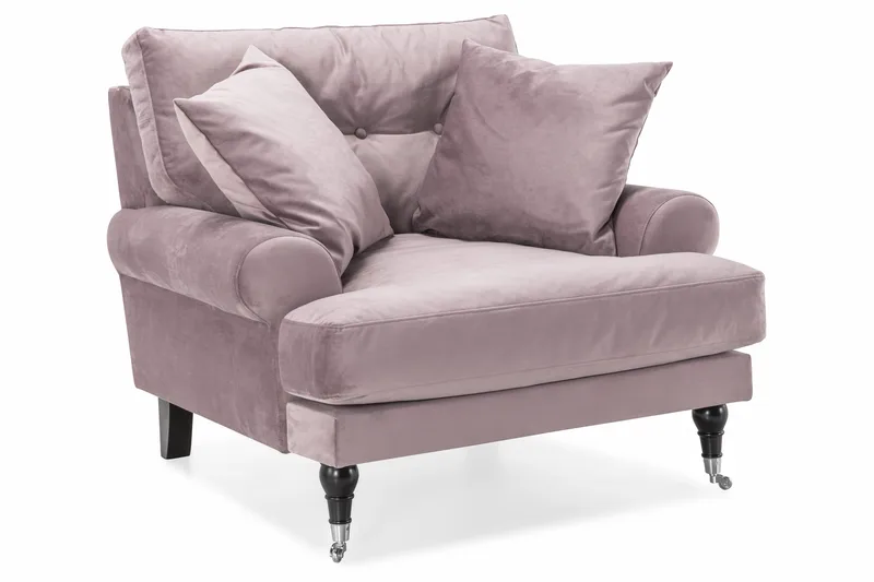 Andrew Sofagruppe 3-seter Sofa + Lenestol + Fotskammel i Fløyel - Lilla - Møbler - Sofaer - Sofagrupper - Howard sofagruppe