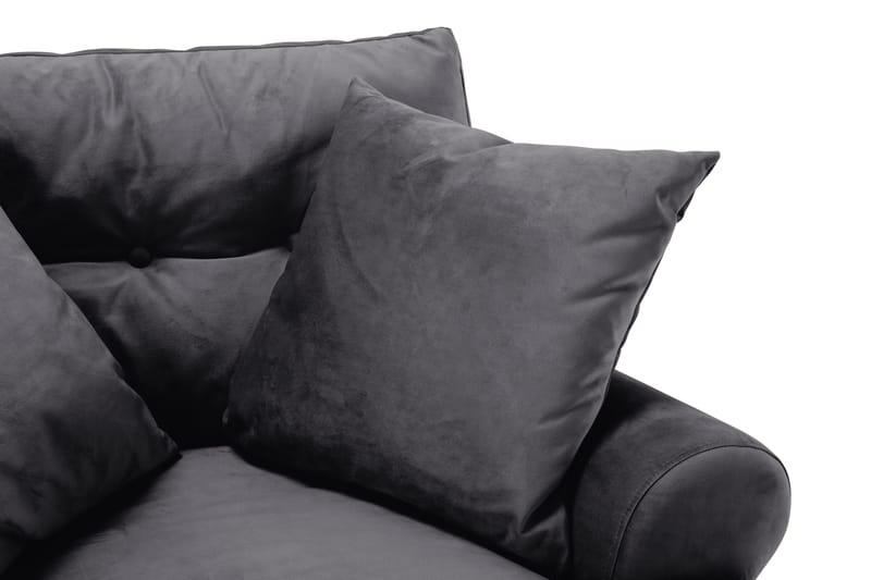 Andrew Sofagruppe 3-seter Sofa + Lenestol + Fotskammel i Fløyel - Mørk grå - Møbler - Sofaer - Sofagrupper - Howard sofagruppe