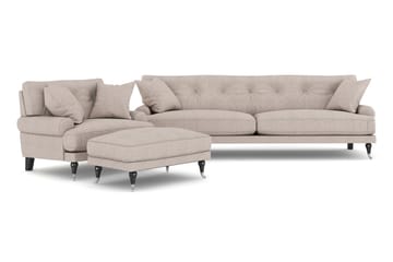 Andrew Sofagruppe 3-seter Sofa + Lenestol + Fotskammel i Stoff