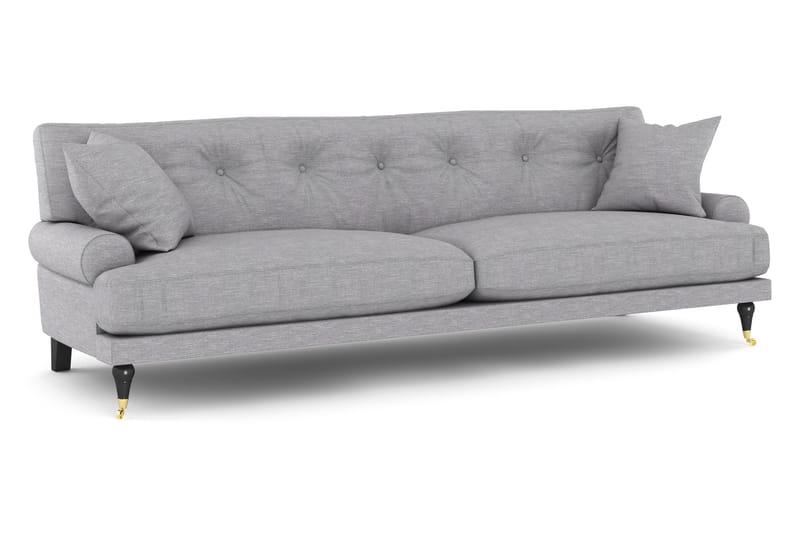 Andrew Sofagruppe 3-seter Sofa + Lenestol + Fotskammel i Stoff - Grå - Møbler - Sofaer - Sofagrupper - Howard sofagruppe