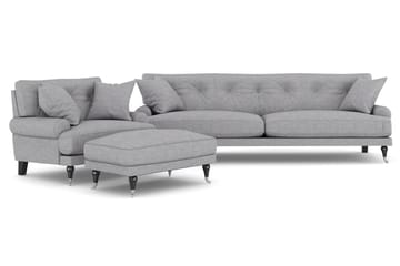 Andrew Sofagruppe 3-seter Sofa + Lenestol + Fotskammel i Stoff