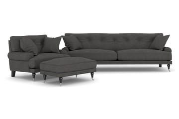 Andrew Sofagruppe 3-seter Sofa + Lenestol + Fotskammel i Stoff