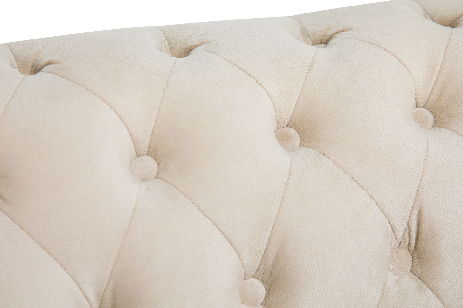 Chesterfield Deluxe Sofagruppe 2-seter+Lenestol+Fotskammel - Beige Fløyel - Møbler - Sofaer - Sofagrupper - Howard sofagruppe
