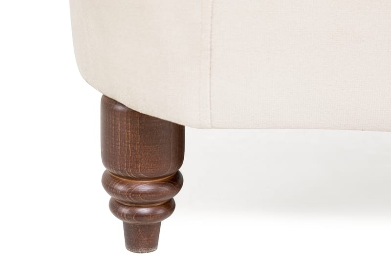 Chesterfield Deluxe Sofagruppe 2-seter+Lenestol+Fotskammel - Beige Fløyel - Møbler - Sofaer - Sofagrupper - Howard sofagruppe