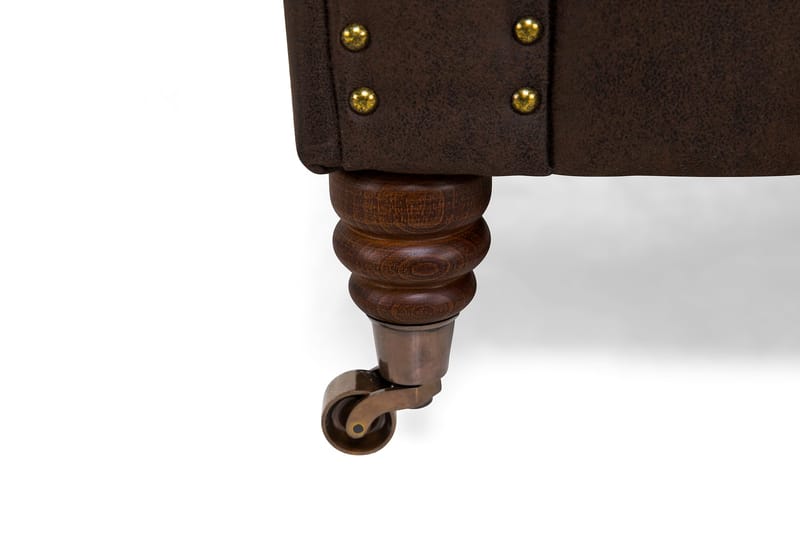 Chesterfield Deluxe Sofagruppe 3-seter+Lenestol+Fotskammel - Mørkebrun - Møbler - Sofaer - Sofagrupper - Howard sofagruppe