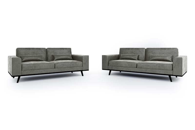Copenhagen Sofagruppe 3-seter + 2-seter Fløyelssofa - Mørk grå - Møbler - Sofaer - Sofagrupper - Howard sofagruppe