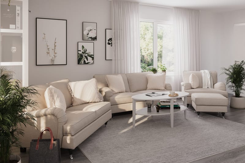 Howard Classic Sofagruppe 2-seters + 2-seters Stoffsofa - Beige - Møbler - Sofaer - Sofagrupper - Howard sofagruppe